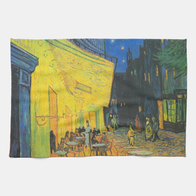 Van Gogh Cafe Terrace French Street Scene Towel (Horizontal)
