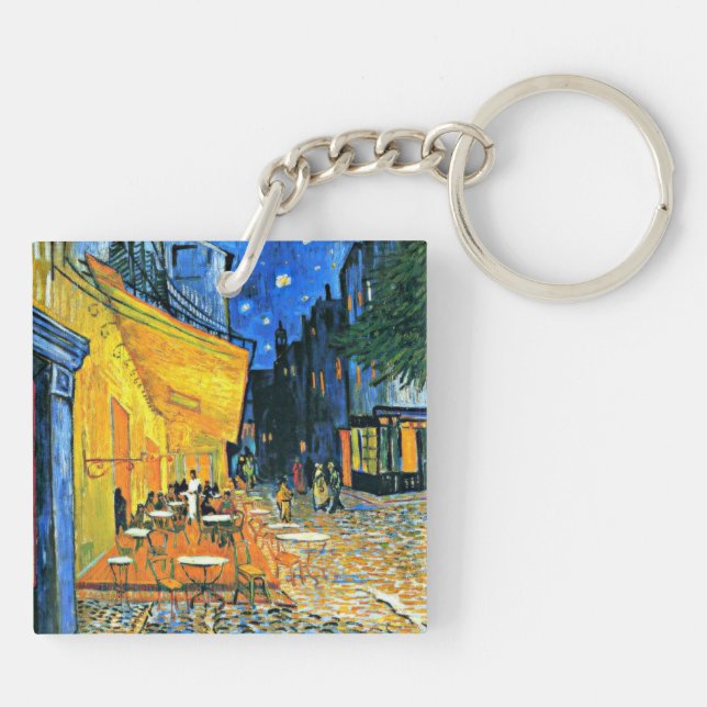 Van Gogh - Cafe Terrace,  Keychain (Back)