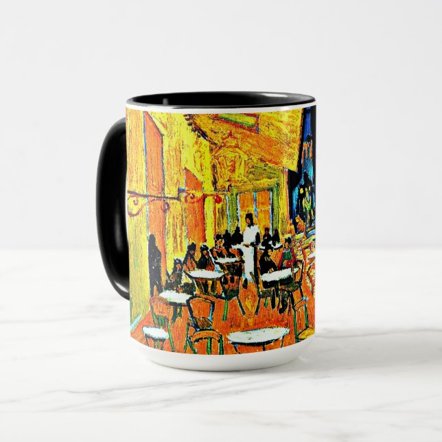 Van Gogh - Cafe Terrace, place-du-forum, Arles Mug (Front Left)