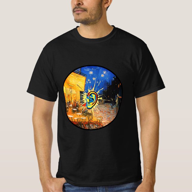 Van Gogh Café Terrace Pop Art Ear Surrealism  T-Shirt (Front)