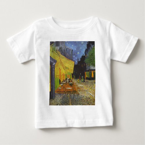 Van Gogh Cafe Terrace Post_Impressionist Baby T_Shirt