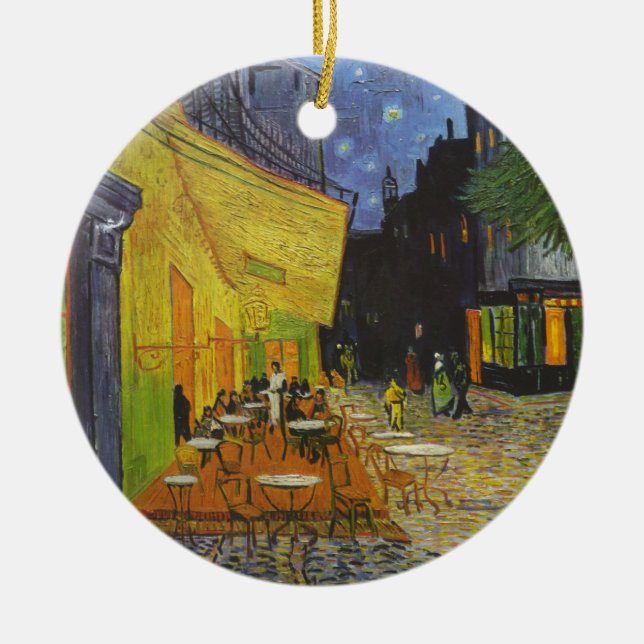 Van Gogh Cafe Terrace Post-Impressionist Ceramic Ornament (Front)