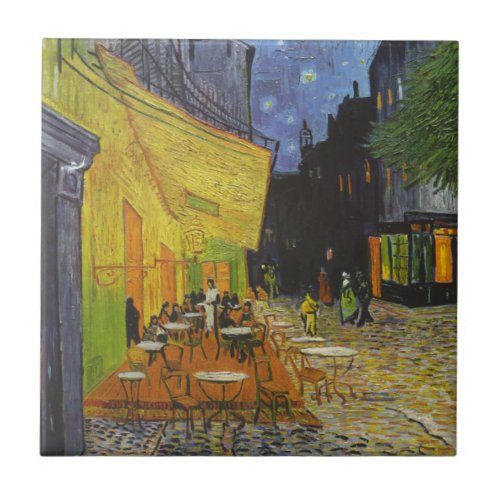 Van Gogh Cafe Terrace Post_Impressionist Ceramic Tile