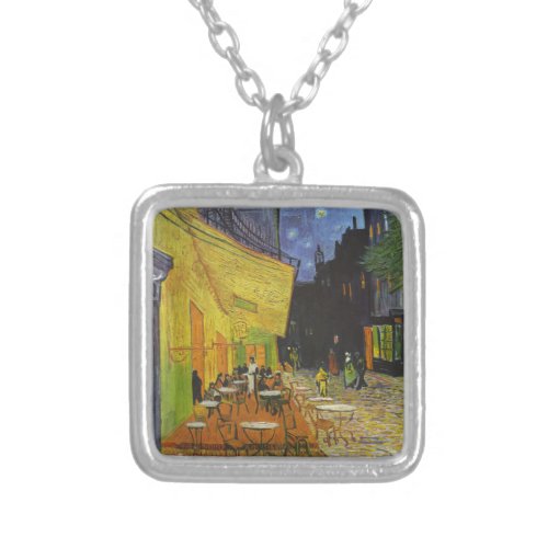 Van Gogh Cafe Terrace Post_Impressionist Silver Plated Necklace