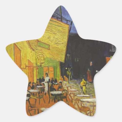 Van Gogh Cafe Terrace Post_Impressionist Star Sticker