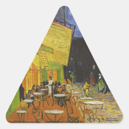Van Gogh Cafe Terrace Post_Impressionist Triangle Sticker