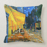 Van Gogh - Cafe Terrace, Van Gogh famous painting Throw Pillow<br><div class="desc">Vincent Van Gogh painting,  Café Terrace,  throw pillow. VIRGINIA5050,  custom-designed products and gifts at www.zazzle.com/virginia5050*,  PaulKleeGiftShop,  and InternationalGifts.</div>