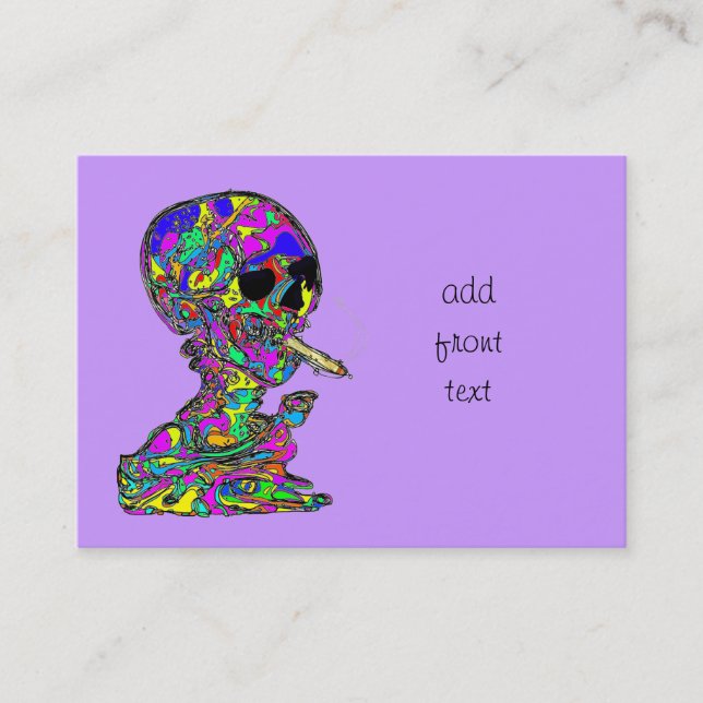 Van Gogh Calavera Smoking Cigarette Business Card (Front)