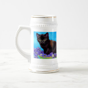 Van Gogh Cat and Flowers Beer Stein