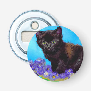 Van Gogh Cat and Flowers Bottle Opener
