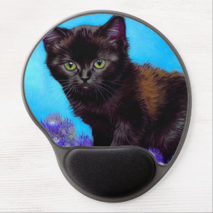 Van Gogh Cat and Flowers Gel Mouse Pad