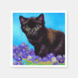 Van Gogh Cat and Flowers Napkins