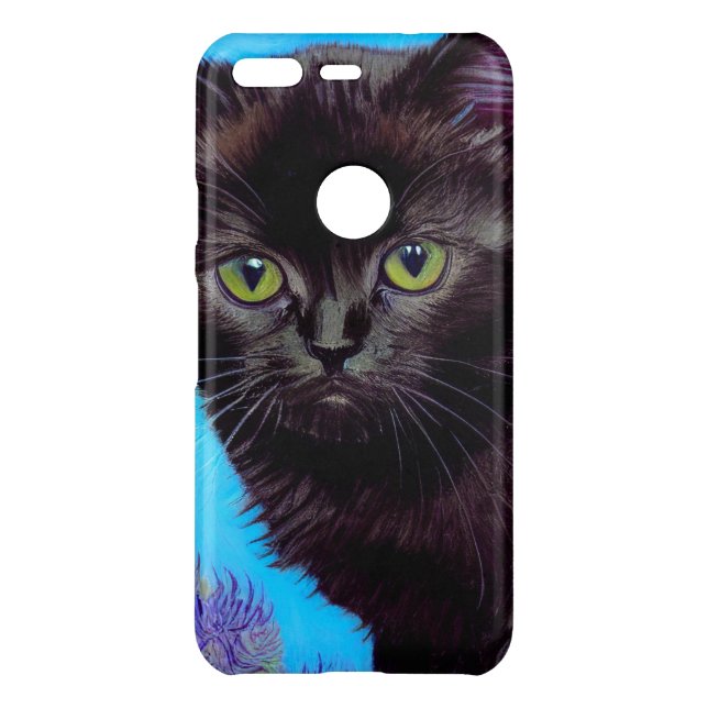 Van Gogh Cat and Flowers Uncommon Google Pixel Case (Back)