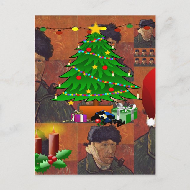 van gogh christmas holiday postcard (Front)