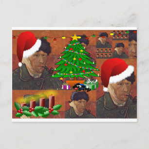 van gogh christmas holiday postcard