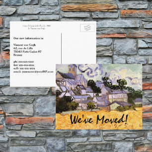 Van Gogh Church at Auvers, Change of Address Announcement Postcard