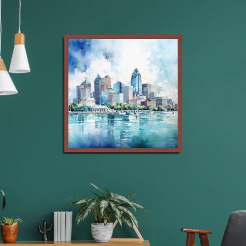 Van Gogh City Skyline Design Paint Framed Art