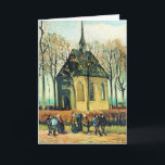 Van Gogh - Congregation leaving Reformed Church Card<br><div class="desc">Congregation Leaving the Reformed Church,  famous painting by Vincent van Gogh</div>