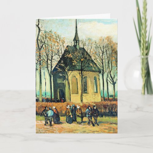 Van Gogh _ Congregation leaving Reformed Church Card