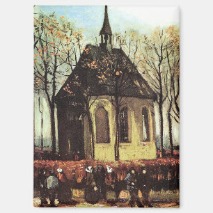 Van Gogh - Congregation Leaving Reformed Church Magnet