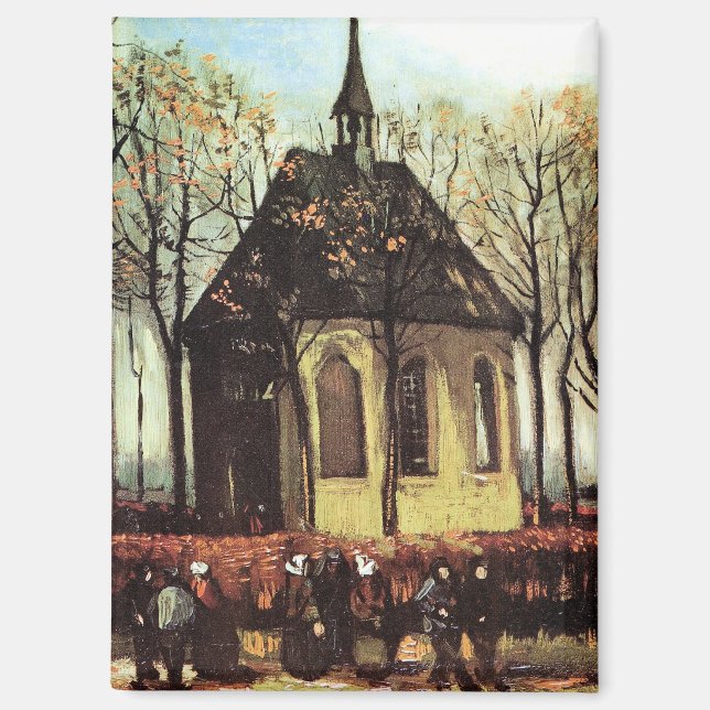 Van Gogh - Congregation Leaving Reformed Church Magnet (Front)