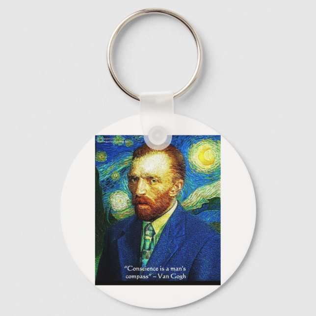 Van Gogh "Conscience Compass" Quote Gifts Tees Etc Keychain (Front)