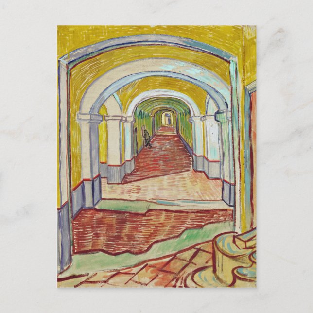 Van Gogh Corridor Asylum Painting Postcard (Front)