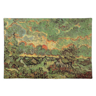 Van Gogh Cottages Cypresses Reminiscence of North Cloth Placemat