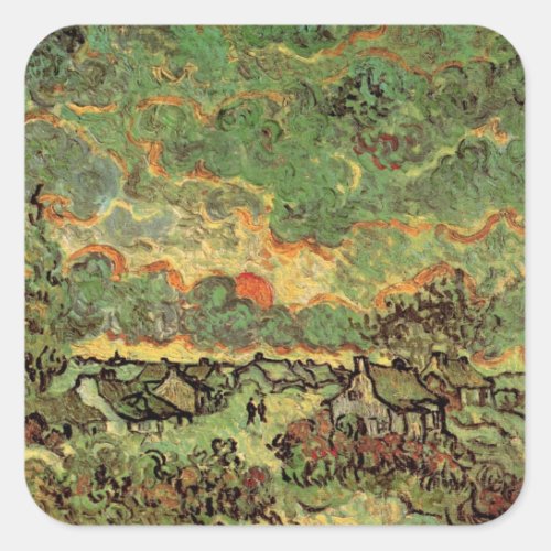 Van Gogh Cottages Cypresses Reminiscence of North Square Sticker