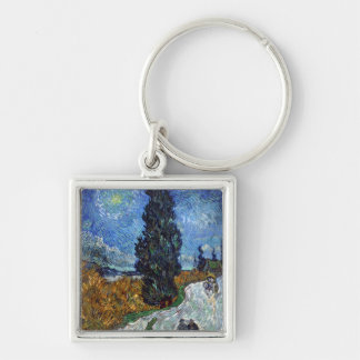 Van Gogh- Country Road in Provence by Night Keychain