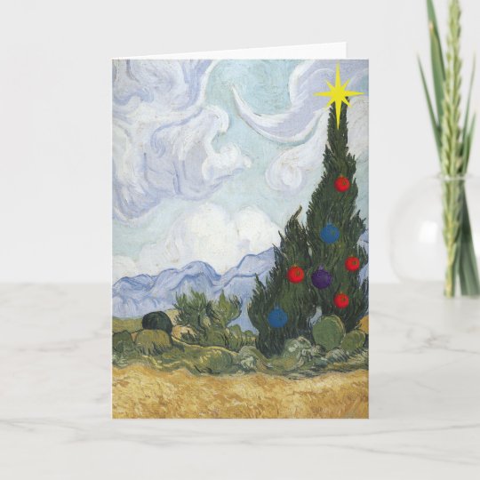 Van Gogh Cypress Artist Christmas Card Van Gogh Cypress Artist Christmas Card