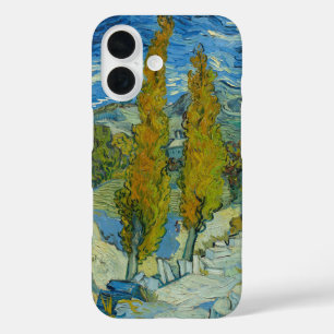 Van Gogh Cypresses - Swirling Blue Sky Art iPhone 16 Case