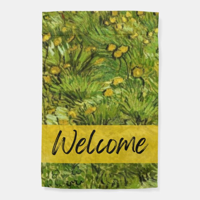Van Gogh Dandelions Garden Flag (Back)