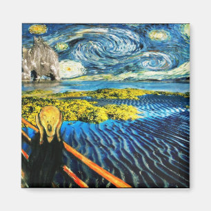 Van Gogh Edvard Meets Vincent Starry Night Magnet