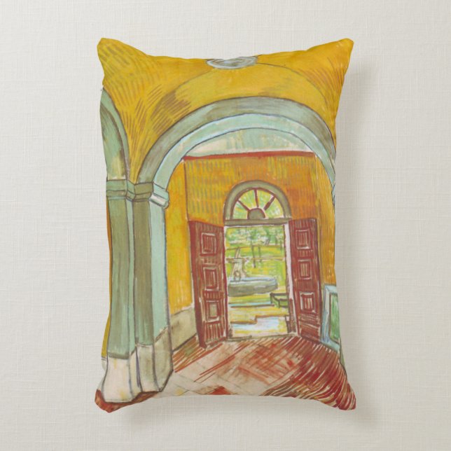 Van Gogh Entrance Hall of Saint Paul Hospital Accent Pillow (Front(Vertical))