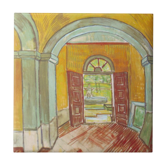 Van Gogh Entrance Hall of Saint Paul Hospital Ceramic Tile (Front)