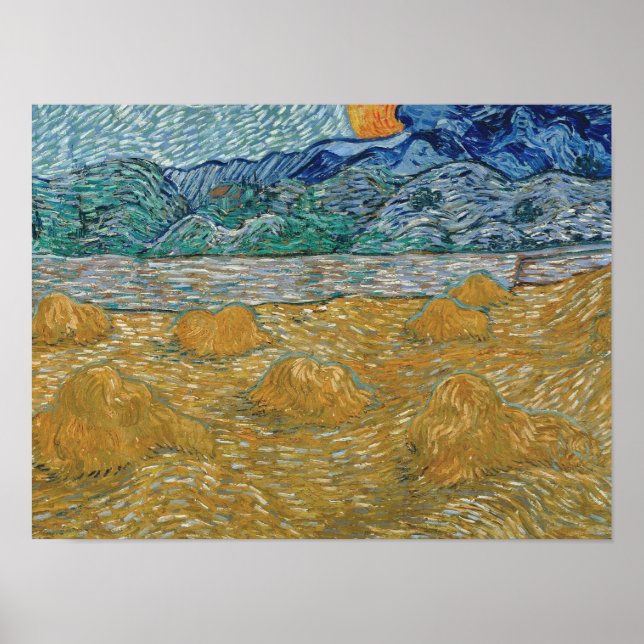 Van Gogh -Evening Landscape with Rising Moon Poster (Front)