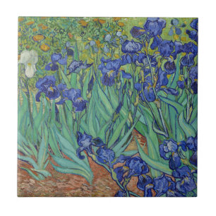 Van Gogh Famous Blue Irises Floral Oil Painting Ceramic Tile