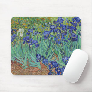 Van Gogh Famous Blue Irises Floral Oil Painting Mouse Pad