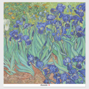 Van Gogh Famous Blue Irises Floral Oil Painting Sticker