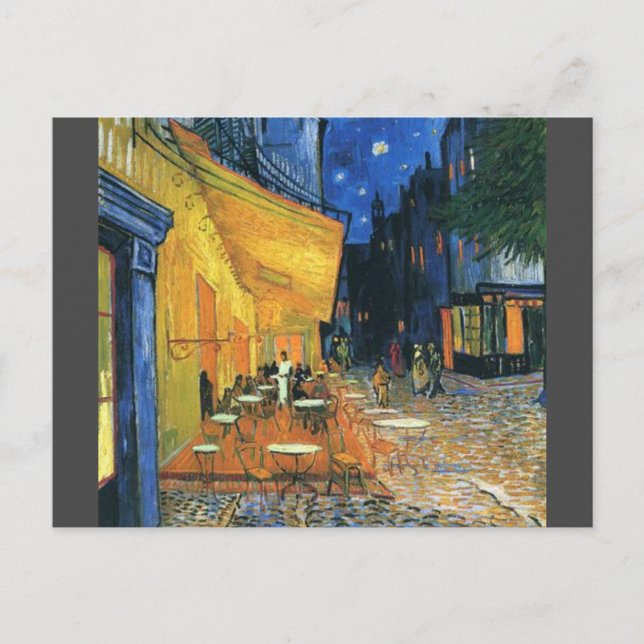 Van Gogh Famous Painting Cafe Terrace at Night Postcard (Front)