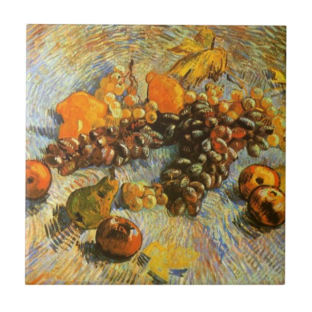 Van Gogh  Famous Painting fruit Ceramic Tile (Front)