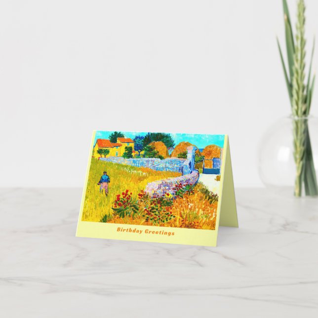 VAN GOGH "Farm House in Provence" Birthday Card (Front)