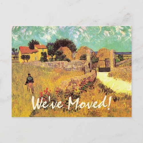 Van Gogh Farmhouse in Provence Change of Address Announcement Postcard