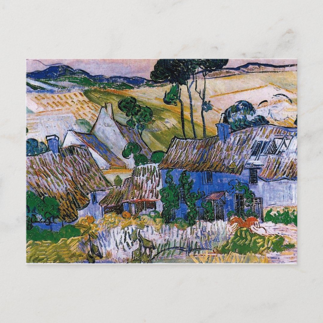 Van Gogh - Farms near Auvers Postcard | Zazzle