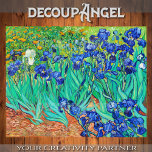 Van Gogh- Field of Irises Decoupage Tissue Paper<br><div class="desc">This tissue paper for decoupage features Van Gogh’s "Irises", a stunning composition of lush, vibrant irises blooming in a field. The rich blue and violet flowers stand out against the fresh green leaves and golden earth, creating a striking contrast. Van Gogh’s bold brushstrokes and swirling textures give the scene an...</div>