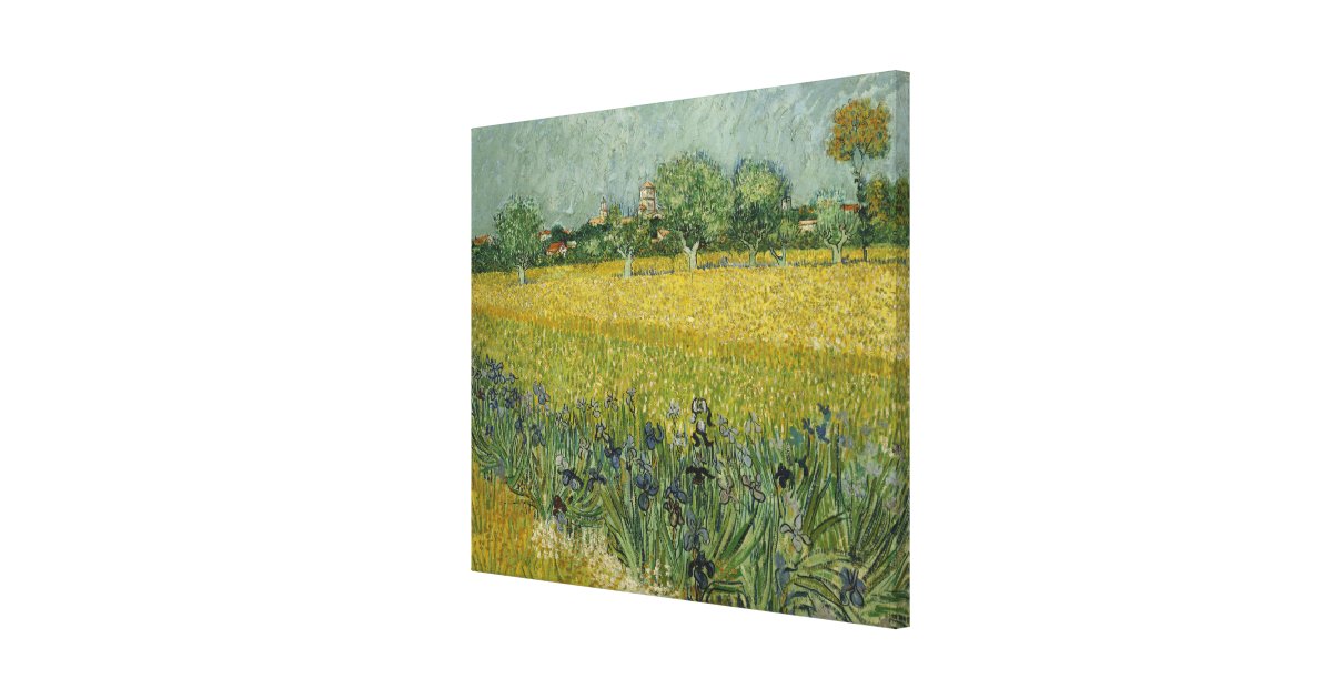 Van Gogh Field With Flowers Near Arles Canvas Print Zazzle Com