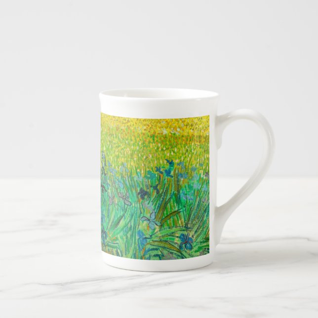Van Gogh Field with Irises Near Arles Bone China Mug (Right)