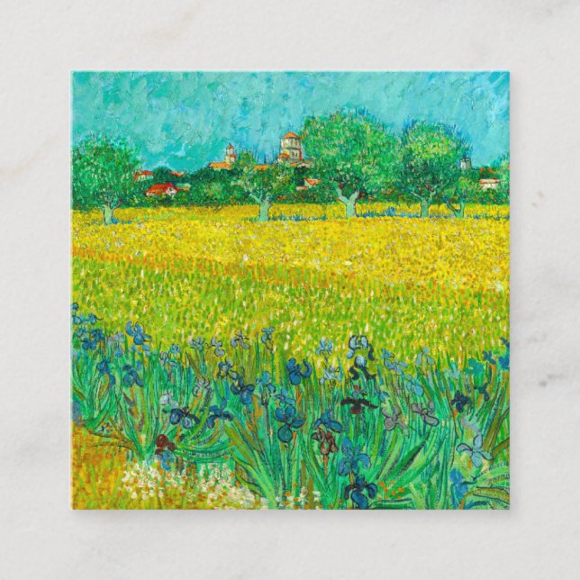 Van Gogh Field with Irises Near Arles Enclosure Card (Front)