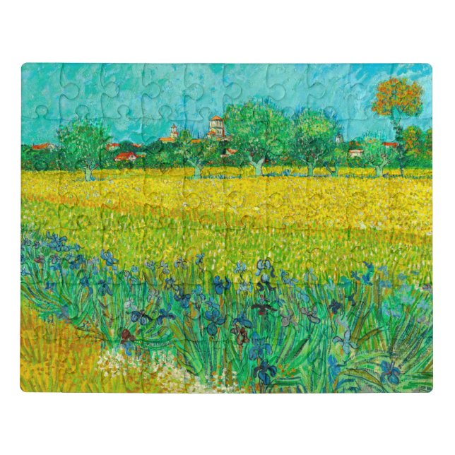 Van Gogh Field with Irises Near Arles Jigsaw Puzzle (Puzzle Horizontal)